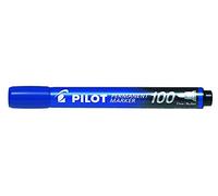 Pilot 002706 - Permanent Marker 100 - Bull Marca - Bleu - Bout Rond Fine - Paquet De 20 Pièces