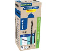 PILOT 2605001G12M PILOT G2 Greenpack Kit de stylos à gel noir 0,4 mm