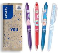 PILOT - 3 FriXion Ball Clicker + 1 Surligneur FriXion Light - Effaçable | Encre Bleue - Édition Limitée Sweet Paradise - Rollers Rechargeables - Corps Bleu, Rose, Violet - Pointe Moyenne