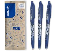 PILOT - 3 FriXion Ball - Stylo Effaçable Rechargeable - Bleu | Encre Thermosensible - Écriture Fluide, Propre, Sans Ratures - Pointe Moyenne 0,7mm