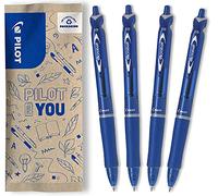 PILOT - 4 Acroball - Stylo Bille Rechargeable et Rétractable - Bleu | Encre Ultra Douce pour une Fluidité d’Écriture Inégalée - Stylo Rechargeable et Rétractable - Bleu - Pointe Moyenne (1.0mm)