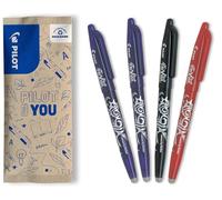 PILOT - 4 FriXion Ball - Stylo Effaçable Rechargeable - Noir, Bleu, Rouge | Encre Thermosensible - Écriture Fluide, Propre, Sans Ratures - 2 Bleu, 1 Noir, 1 Rouge - Pointe Moyenne 0,7mm