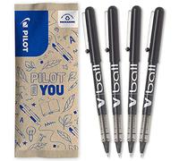 PILOT - 4 V-Ball 05 - Stylo Encre Liquide - Noir - Pointe Fine (0,5mm) | Écriture Fluide, Précise et Légère - Séchage Rapide - Noir - Pointe Fine Conique 0,5mm - Tracé 0,3mm