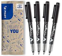 PILOT - 4 V-Sign Pen - Feutre d'Écriture - Encre Liquide - Noir | Encre Liquide - Tracé Fluide et Précis - Encre Lumineuse, Séchage Immédiat - Noir - Pointe Moyenne