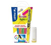 Pilot 4136S6 FriXion Light Lot de 6 surligneurs Rose/jaune/vert/bleu/violet/orange avec gomme