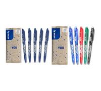 Pilot - 5 FriXion Ball - Encre Gel Effaçable - Stylo Roller Rechargeable et Ergonomique - Bleu & 5 Frixion Ball - Encre Gel Effaçable - Stylo Roller Rechargeable et Ergonomique