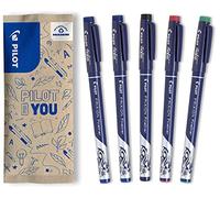 PILOT - 5 FriXion Fineliner - Feutre d'Écriture Effaçable | Encre Effaçable Thermosensible - Tracé Précis - 2 Bleu, 1 Noir, 1 Rouge, 1 Vert - Pointe Fine
