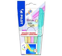 PILOT - 5 FriXion Light Soft - Surligneur Effaçable - Couleurs Pastel | Encre Thermosensible - Notes Propres, Sans Ratures - Rose, Jaune, Violet, Bleu, Orange - Pointe Biseautée