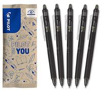 PILOT - 5 FriXion Point Clicker - Stylo Effaçable Rétractable - Noir | Encre Thermosensible - Écriture Précise et Propre - Rechargeable - Noir - Pointe Fine (0,5mm)