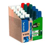 Pilot 575672 V-Board Master Plastique Recyclé Marqueurs avec Recharges Assorties, 1.7mm Pointe Taille, Lot de 10