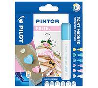 PILOT - 6 Pintor - Marqueur Peinture Multi-Surfaces - Couleurs Pastels | Marqueurs Multi-Surfaces à Base d’Eau, Séchage Rapide - Textile, Verre, Bois, Pierre, DIY - Couleurs Pastel - Pointe Moyenne