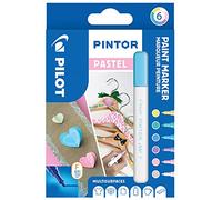 PILOT - 6 Pintor, Marqueur Peinture Multi-Surfaces - Pastel - Pointe Fine | Base Eau - Textile, Verre, Bois, Pierre, DIY - Séchage Rapide - Haute Couverture - Pointe Fine