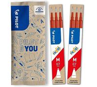 PILOT - 6 Recharges FriXion Ball - Effaçable - Rouge - Pointe Moyenne | Encre Gel Effaçable - Compatible Stylos FriXion Ball et Ball Clicker - Rouge - Pointe Moyenne (0,7mm)