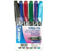 Pilot - 6 V-Sign Pen - Liquid Ink Felt-Tip Pen For A Smooth Line - Instant Drying - Black/Blue/Red/Green/Purple/Turquoise - Medium Point