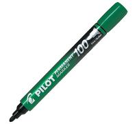 Marqueur pilot 100 permanent pointe ogive fine 1/4,5mm tout support resiste a l'eau coloris vert