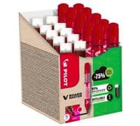 Pilot Marqueurs effaçables V-Board Master - Pointe 1,7 mm conique - Lot 10 rouge + 10 recharges
