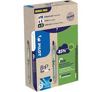Pack de 10 stylos bille B2P Ecoball Pilot + 10 recharges dont 5 offertes - noir