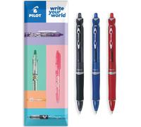 PILOT Acroball Lot de 3 stylos à bille rétractables - Gamme Begreen 79 % recyclé - Pointe moyenne de 1,0 mm - Idéal pour l'écriture, l'école, la maison, la révision, le bureau (mixte)