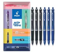 Pilot Acroball Lot de 6 stylos à bille rétractables - Gamme Begreen 79 % recyclé - Pointe fine de 0,7 mm - Idéal pour l'écriture, l'école, la maison, la révision, le bureau (mixte)