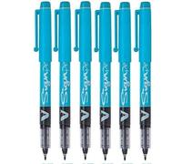 Pilot bleu clair V Sign Pen encre liquide pointe Pointe Moyenne 2 mm Ligne 0,6 mm Largeur pointe fibre V-SIGN point Marqueurs graphique sw-vsp (Lot de 6)