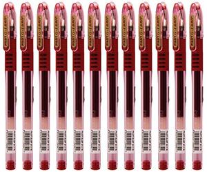 Pilot BLGP-G1-7-R Lot de 12 Stylo à bille Pointe FINE 0.7 mm Encre gel Rouge Corps plastique avec grip caoutchouc + capuchon