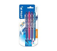 Pilot - Blister 4 FriXion Ball Clicker 0.7 - Roller effaçable - Bleu/Rose/Violet/Turquoise - Pointe moyenne