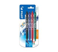 Pilot - Blister 4 FriXion Ball Clicker 0.7 - Roller effaçable - Noir/Bleu/Rouge/Vert - Pointe moyenne