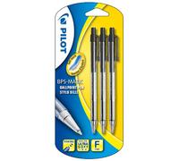 Pilot BPS Matic Blister de 3 Stylos à bille Pointe Fine Noir