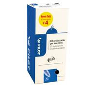 Pilot Eco pack stylos bille rétractables, B2P Begreen, pointe moyenne corps en plastique bleu - encre noire (Pack Promo 16 + 4 OFFERTS)