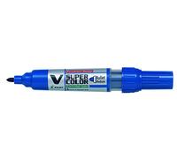 PILOT - Ecriture - Marqueur Permanent V-Super Color pointe ogive moyen bleu