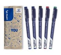 PILOT Feutres d'écriture effaçables FriXion Fineliner lot de 5 couleurs assorties pointe fine encre thermosensible Noir, Bleu, Rouge, Vert G