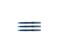 Pilot - Fineliner - Stylo Feutre Pointe Fine Baguée Métal - Corps Plastique Couleur - Encre Bleu - Lot De 12