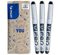 PILOT - Flowpack 3 V-Pen effaçable - Stylo Plume - Noir - Pointe moyenne, Noir, 3 Unité (Lot de 1)