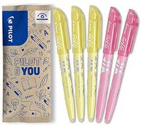 Pilot FLW538738 Frixion Lot de 5 surligneurs effaçables 3 jaune/2 roses