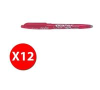 Pilot Frixion Ball 006599 - Rouleau Encreur Gel - Rose - Pointe Moyenne 0,7 Mm - Paquet De 12 Pcs
