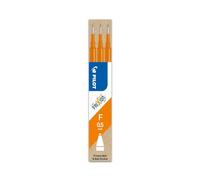 PILOT Frixion Ball - 1 Set de 3 Recharges pour rollers effaçables - Largeur de Pointe : 0,5 mm - Couleur Encre : Orange