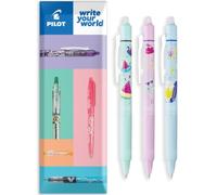 PILOT FriXion Ball Clicker Pool Party Erasable Gel Pen, Pack of 3