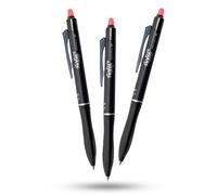 Pilot Frixion Ball Plus Lot de 3 stylos roller effaçables à pointe moyenne 0,7 mm Encre thermosensible Effacement propre Corps en plastique durable pour bureau, école, marquage de tissu et projets
