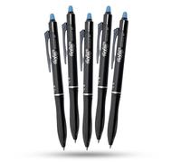 Pilot - Frixion Ball Plus - Lot de 5 stylos roller effaçables bleus - Pointe moyenne 0,7 mm - Encre thermosensible, effacement propre, écriture lisse, boîtier en plastique durable pour le bureau,
