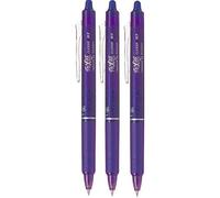 Pilot Frixion Clicker BLRT-FR7 Lot de 3 stylos à bille rétractables effaçables Pointe 0,7 mm Trait 0,35 mm Violet/violet