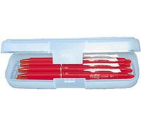 Pilot Frixion Clicker Lot de 6 stylos roller fins | Pointe rétractable | Épaisseur de trait 0,7 mm (moyen) (rouge, lot de 6 + boîte à crayons)