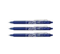 Pilot FriXion Clicker Stylo à encre gel effaçable avec pointe de 0,7 mm - Design tatouage - Encre bleue - Lot de 3 - Fourni en vrac