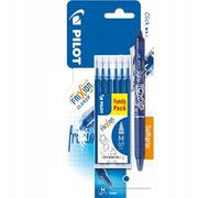 Pilot Frixion Clicker Stylo effaçable 0,7 mm + 6 recharges Bleu
