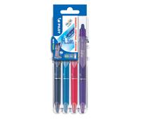 Stylo roller Pilot Frixion Ball Clicker effaçable écriture fine - Set de 4 couleurs fun