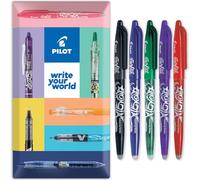 PILOT Frixion FR7 Lot de 5 stylos roller effaçables à la chaleur et à friction Pointe moyenne 0,7 mm Emballage cadeau Noir/bleu/rouge/vert et violet