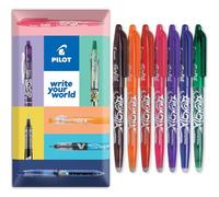 PILOT Frixion FR7 Lot de 7 stylos roller effaçables à la chaleur et à friction Pointe moyenne 0,7 mm