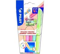 Pilot Pen Surligneurs effaçables FriXion Light Natural – Pochette 6 multicolores