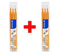 Pilot Frixion Lot de 2 paquets de 6 recharges d'encre orange Pointe moyenne 0,7 mm