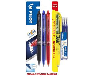 Pilot FriXion Mclick 07 Bonuspack Lot de 3 recharges