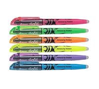 Pilot Pen – Surligneurs FriXion Light – Encre effaçable, pointe biseautée – Lot de 6 couleurs fluo